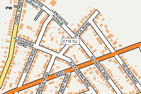 CT18 7LL map - OS OpenMap – Local (Ordnance Survey)
