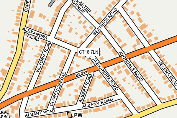 CT18 7LN map - OS OpenMap – Local (Ordnance Survey)