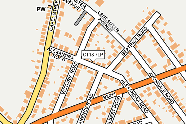 CT18 7LP map - OS OpenMap – Local (Ordnance Survey)