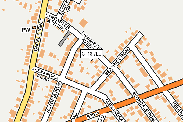 CT18 7LU map - OS OpenMap – Local (Ordnance Survey)
