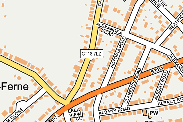 CT18 7LZ map - OS OpenMap – Local (Ordnance Survey)