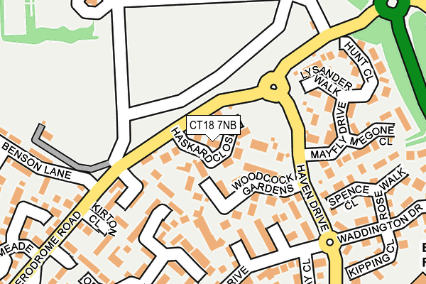CT18 7NB map - OS OpenMap – Local (Ordnance Survey)