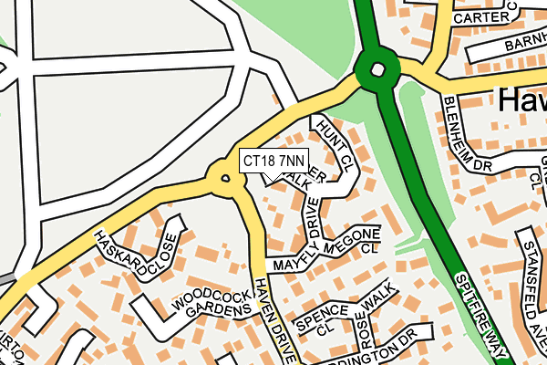 CT18 7NN map - OS OpenMap – Local (Ordnance Survey)