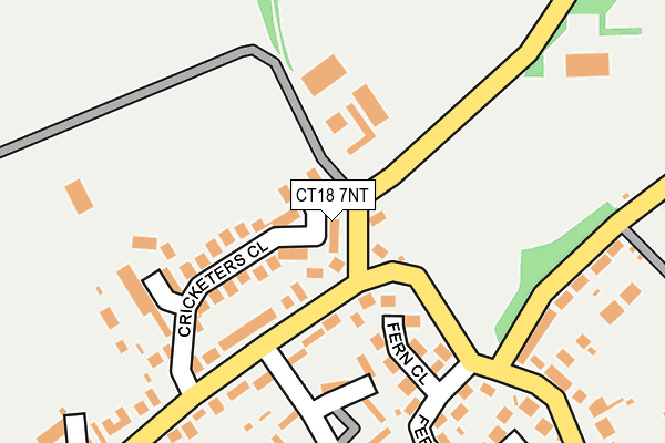 CT18 7NT map - OS OpenMap – Local (Ordnance Survey)