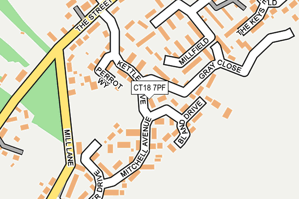 CT18 7PF map - OS OpenMap – Local (Ordnance Survey)