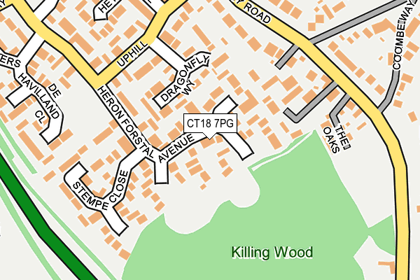 CT18 7PG map - OS OpenMap – Local (Ordnance Survey)