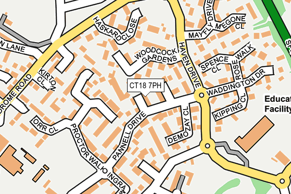 CT18 7PH map - OS OpenMap – Local (Ordnance Survey)