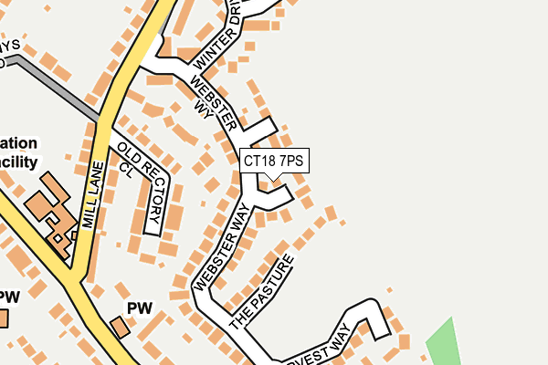CT18 7PS map - OS OpenMap – Local (Ordnance Survey)