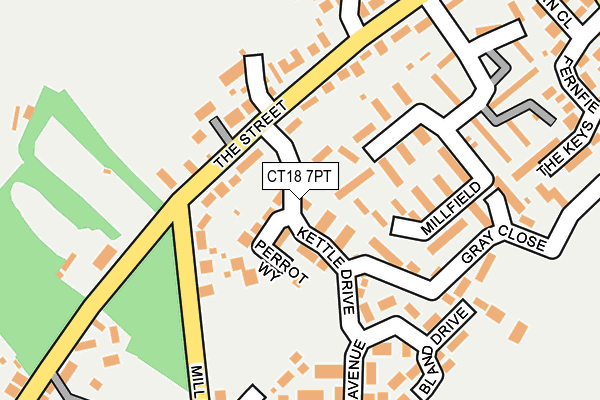 CT18 7PT map - OS OpenMap – Local (Ordnance Survey)