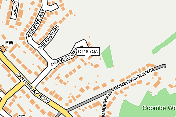 CT18 7QA map - OS OpenMap – Local (Ordnance Survey)