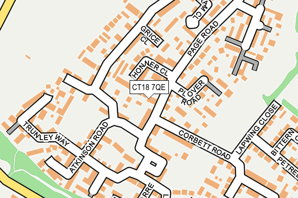 CT18 7QE map - OS OpenMap – Local (Ordnance Survey)