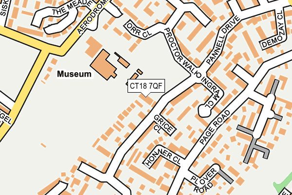 CT18 7QF map - OS OpenMap – Local (Ordnance Survey)