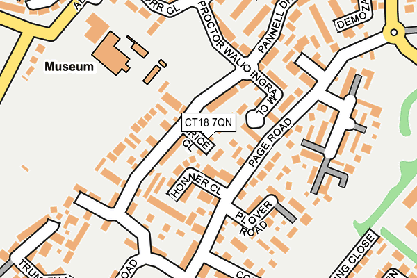 CT18 7QN map - OS OpenMap – Local (Ordnance Survey)