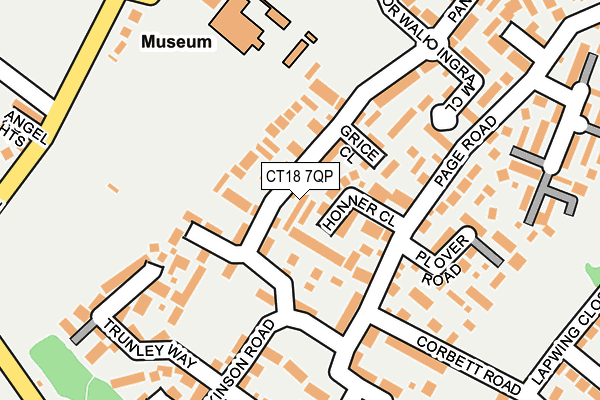 CT18 7QP map - OS OpenMap – Local (Ordnance Survey)