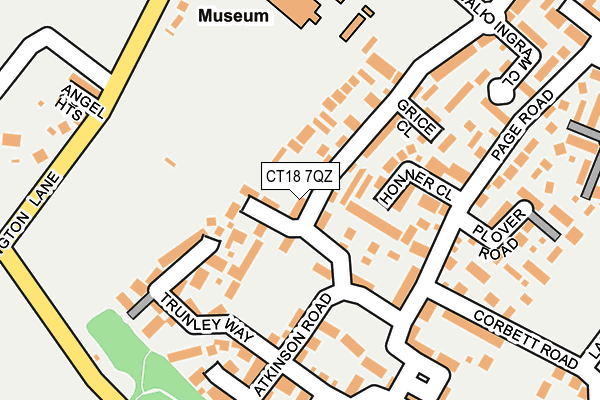 CT18 7QZ map - OS OpenMap – Local (Ordnance Survey)