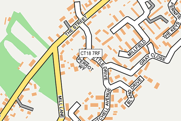 CT18 7RF map - OS OpenMap – Local (Ordnance Survey)