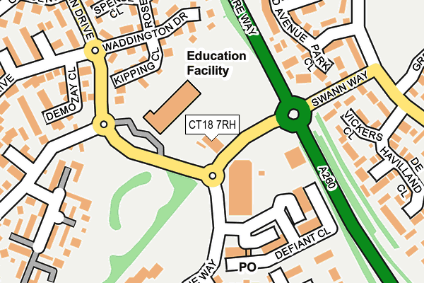 CT18 7RH map - OS OpenMap – Local (Ordnance Survey)