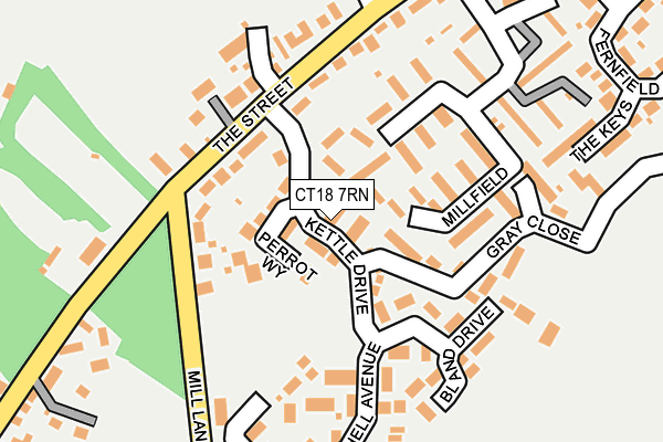 CT18 7RN map - OS OpenMap – Local (Ordnance Survey)
