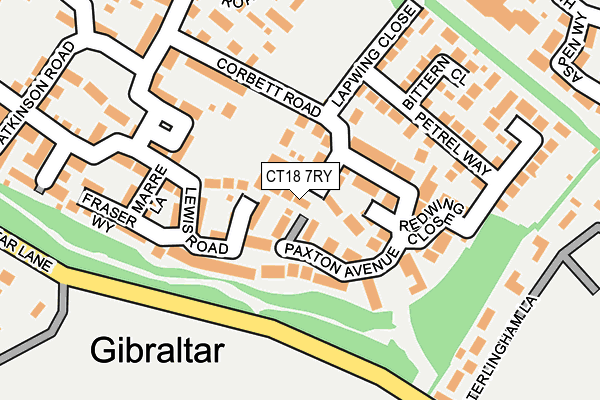 CT18 7RY map - OS OpenMap – Local (Ordnance Survey)