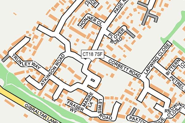 CT18 7SF map - OS OpenMap – Local (Ordnance Survey)