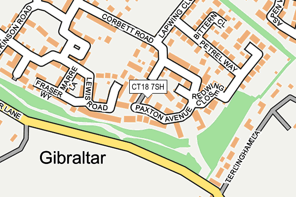 CT18 7SH map - OS OpenMap – Local (Ordnance Survey)