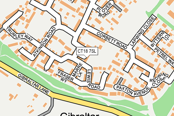 CT18 7SL map - OS OpenMap – Local (Ordnance Survey)