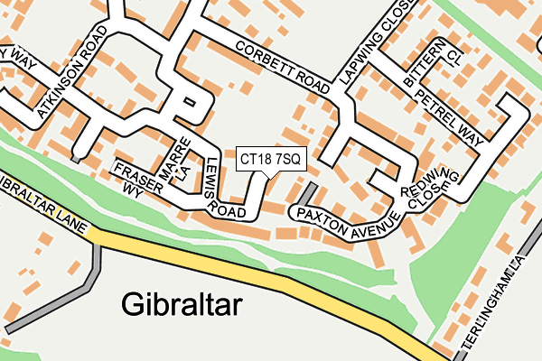 CT18 7SQ map - OS OpenMap – Local (Ordnance Survey)