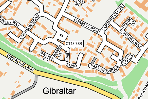 CT18 7SR map - OS OpenMap – Local (Ordnance Survey)