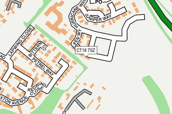 CT18 7SZ map - OS OpenMap – Local (Ordnance Survey)