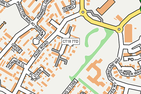 CT18 7TD map - OS OpenMap – Local (Ordnance Survey)