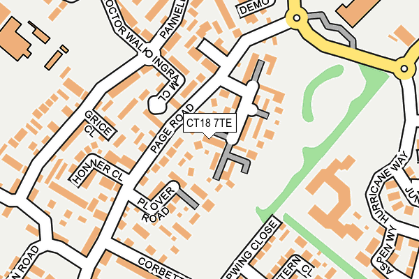 CT18 7TE map - OS OpenMap – Local (Ordnance Survey)