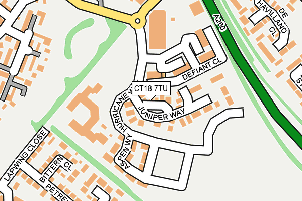 CT18 7TU map - OS OpenMap – Local (Ordnance Survey)