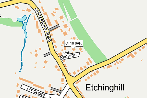 CT18 8AR map - OS OpenMap – Local (Ordnance Survey)