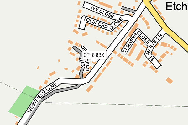 CT18 8BX map - OS OpenMap – Local (Ordnance Survey)