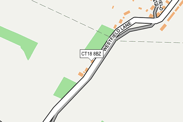 CT18 8BZ map - OS OpenMap – Local (Ordnance Survey)