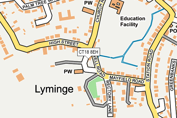 CT18 8EH map - OS OpenMap – Local (Ordnance Survey)