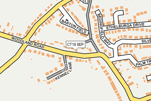 CT18 8EP map - OS OpenMap – Local (Ordnance Survey)