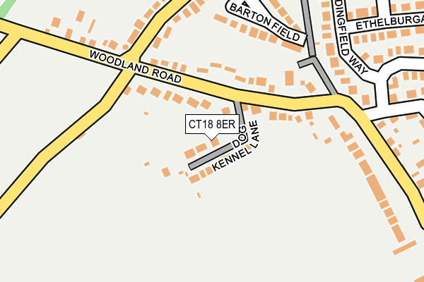 CT18 8ER map - OS OpenMap – Local (Ordnance Survey)