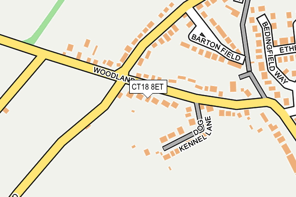 CT18 8ET map - OS OpenMap – Local (Ordnance Survey)