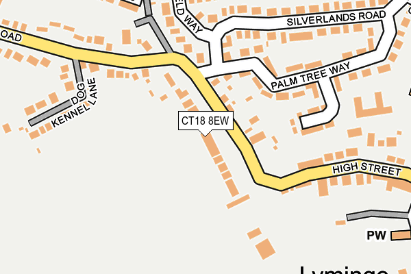 CT18 8EW map - OS OpenMap – Local (Ordnance Survey)