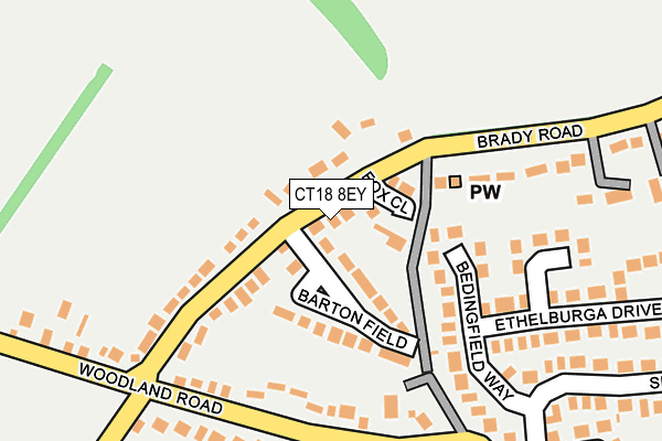 CT18 8EY map - OS OpenMap – Local (Ordnance Survey)