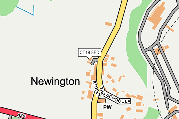 CT18 8FD map - OS OpenMap – Local (Ordnance Survey)
