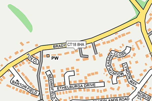 CT18 8HA map - OS OpenMap – Local (Ordnance Survey)