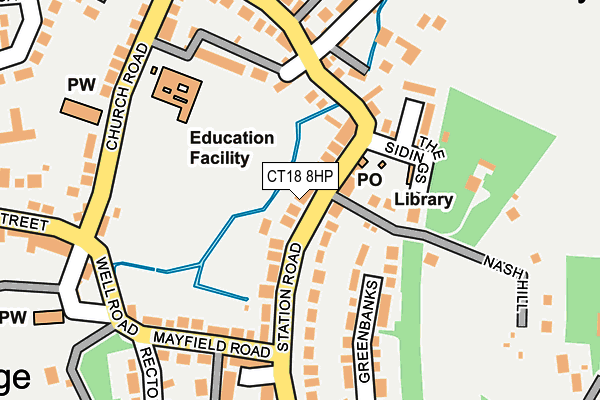 CT18 8HP map - OS OpenMap – Local (Ordnance Survey)