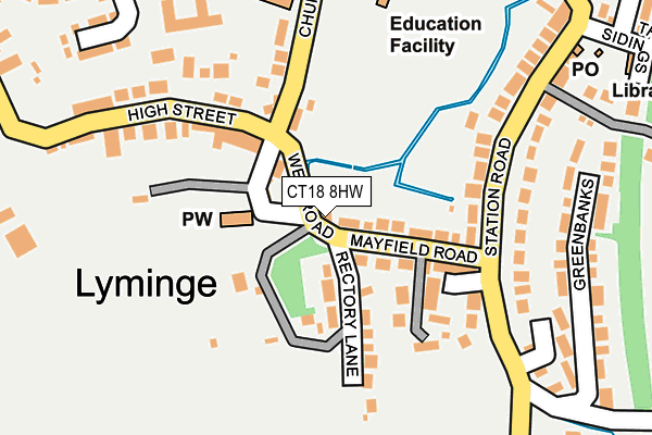 CT18 8HW map - OS OpenMap – Local (Ordnance Survey)