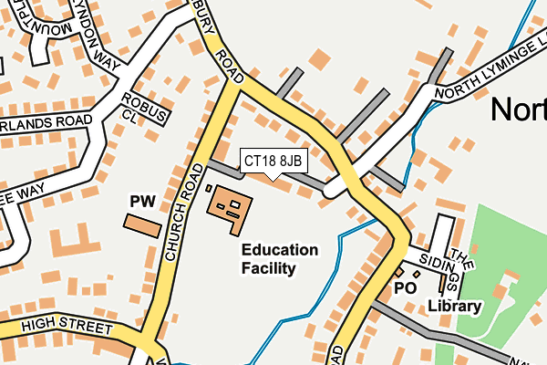 CT18 8JB map - OS OpenMap – Local (Ordnance Survey)