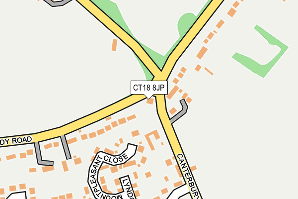 CT18 8JP map - OS OpenMap – Local (Ordnance Survey)