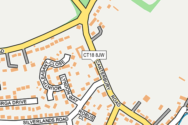 CT18 8JW map - OS OpenMap – Local (Ordnance Survey)