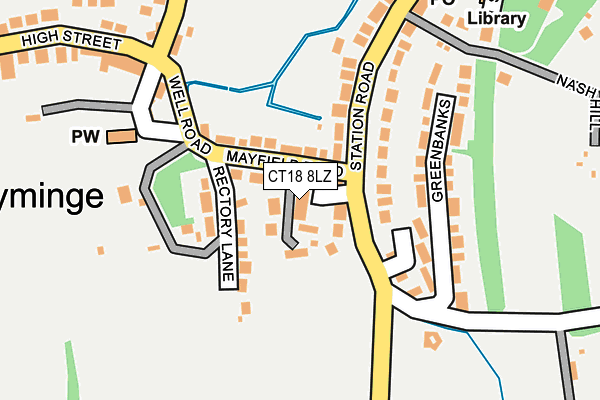 CT18 8LZ map - OS OpenMap – Local (Ordnance Survey)