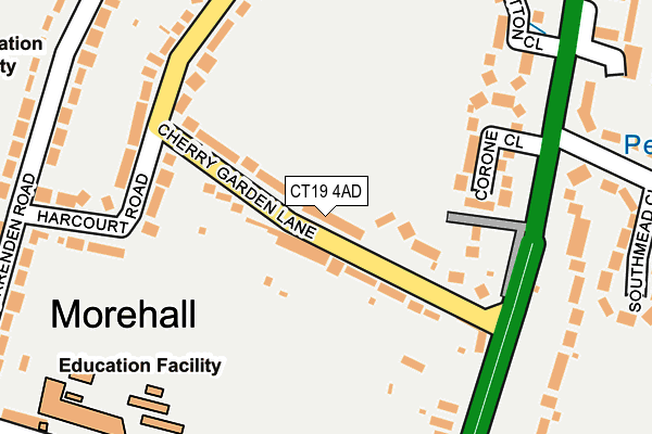 CT19 4AD map - OS OpenMap – Local (Ordnance Survey)